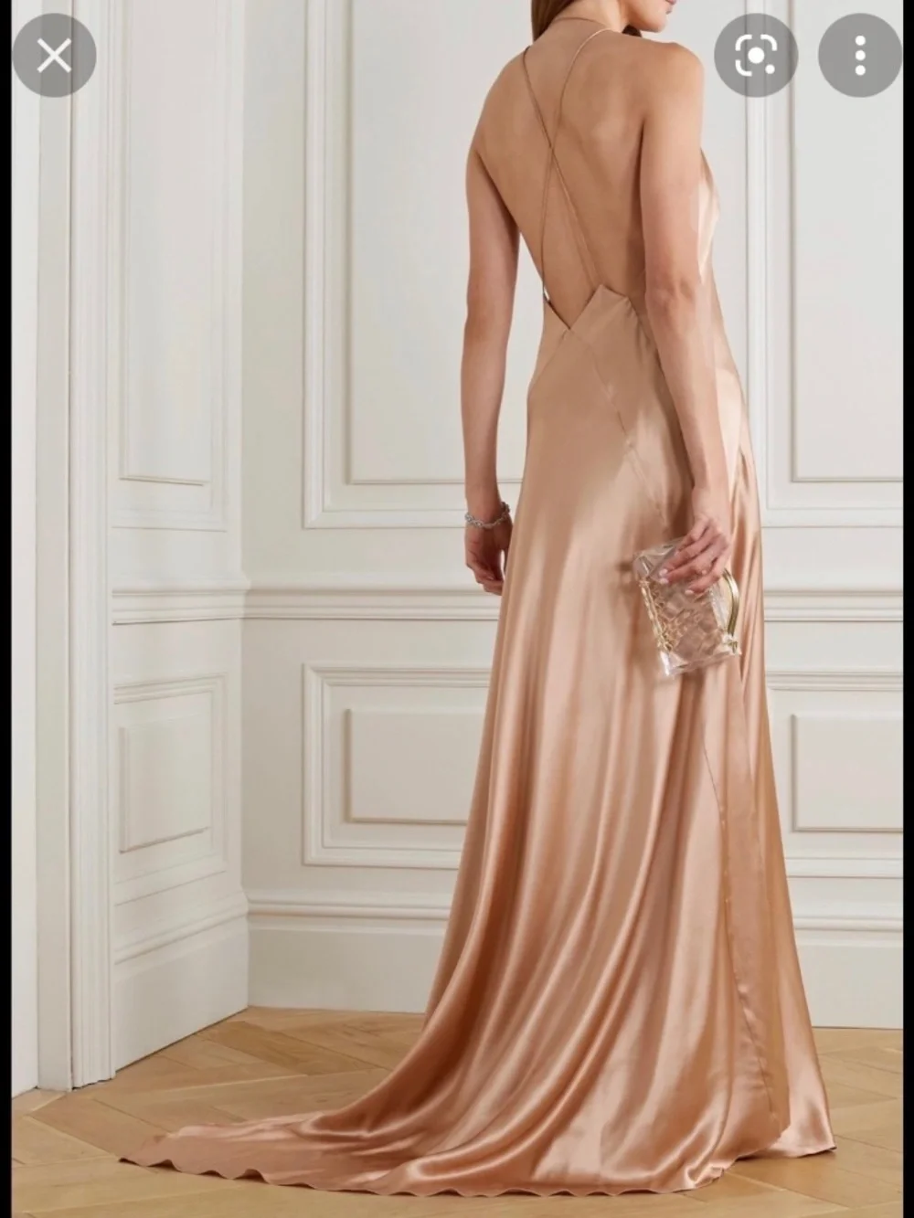 Michael Lo Sordo Alexandra silk dress in gold - Picture 3 of 6